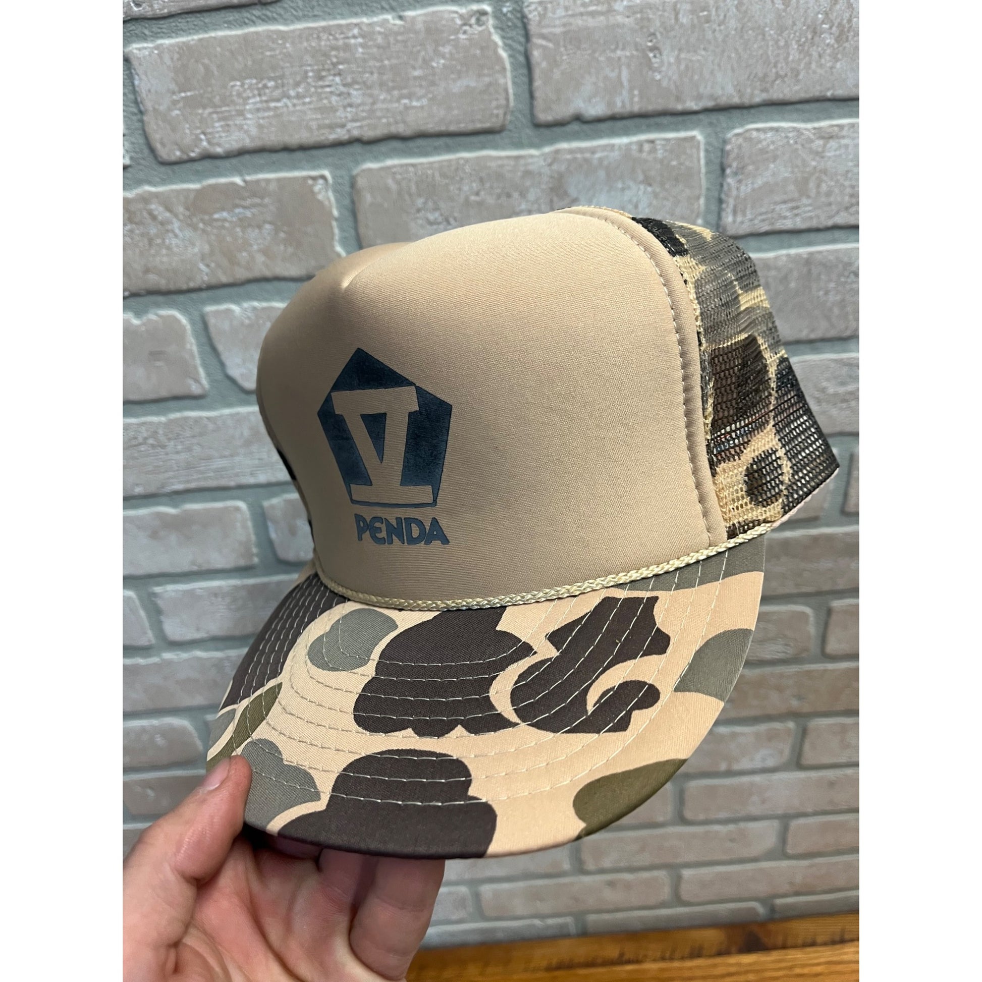 Vintage Penda Truck Accessories Camo Advertising Hat Snapback Retro Trucker Mesh