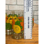 Vintage 70s Nancy Lynn Anthropomorphic Fruit Glasses 25pc Juice Set w/ Pitcher