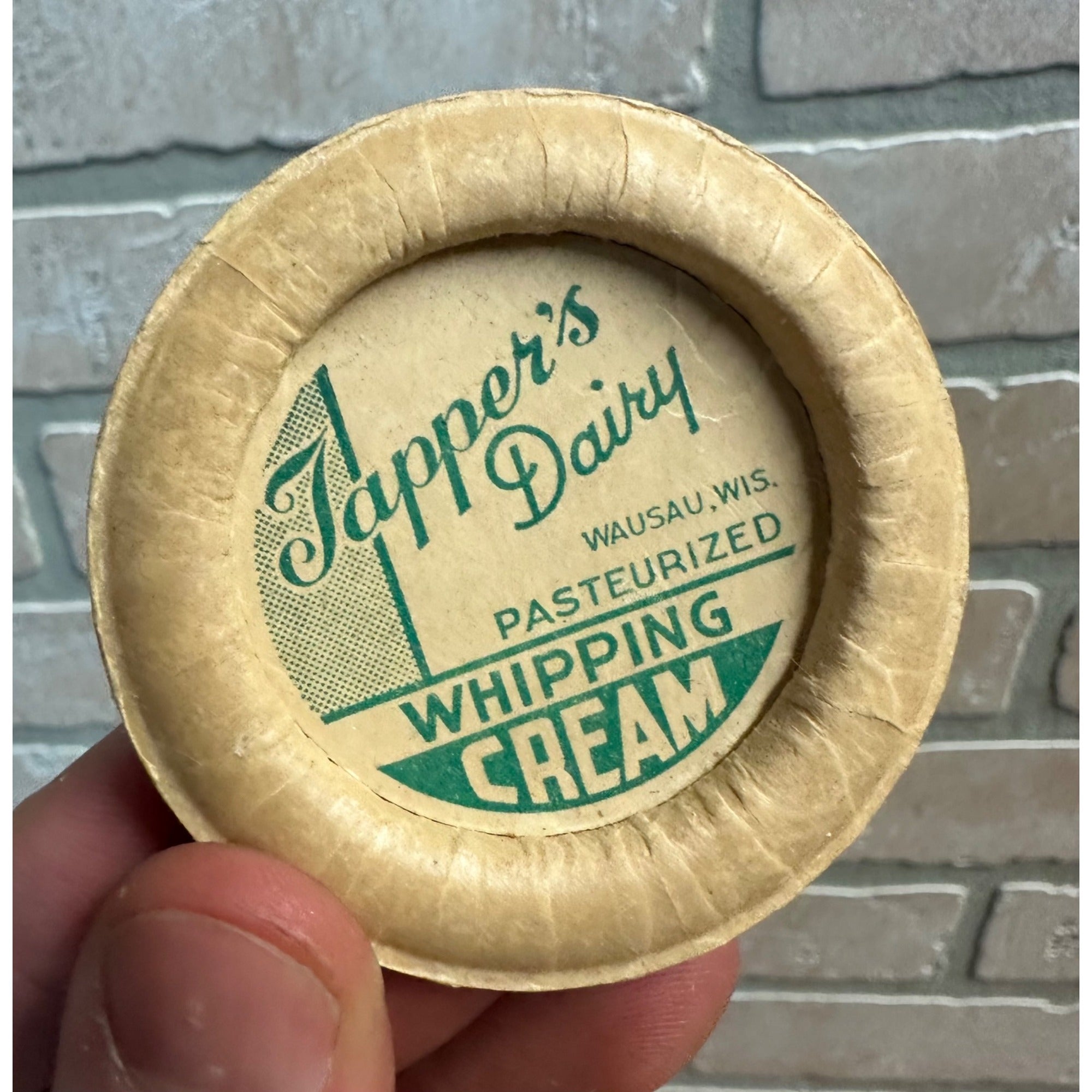 Milk Bottle Cap - Tapper's Dairy Farm -Wausau, (Wisconsin) WI Wis