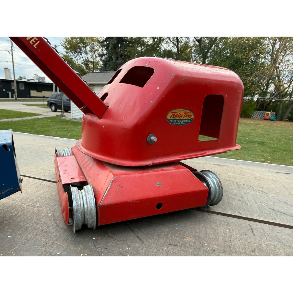 Vintage Tonka No. 50 Steam Shovel Construction Red Pressed Steel Toy