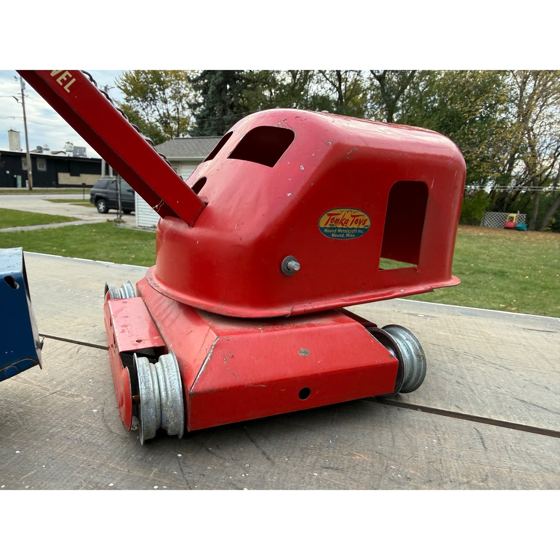 Vintage Tonka No. 50 Steam Shovel Construction Red Pressed Steel Toy