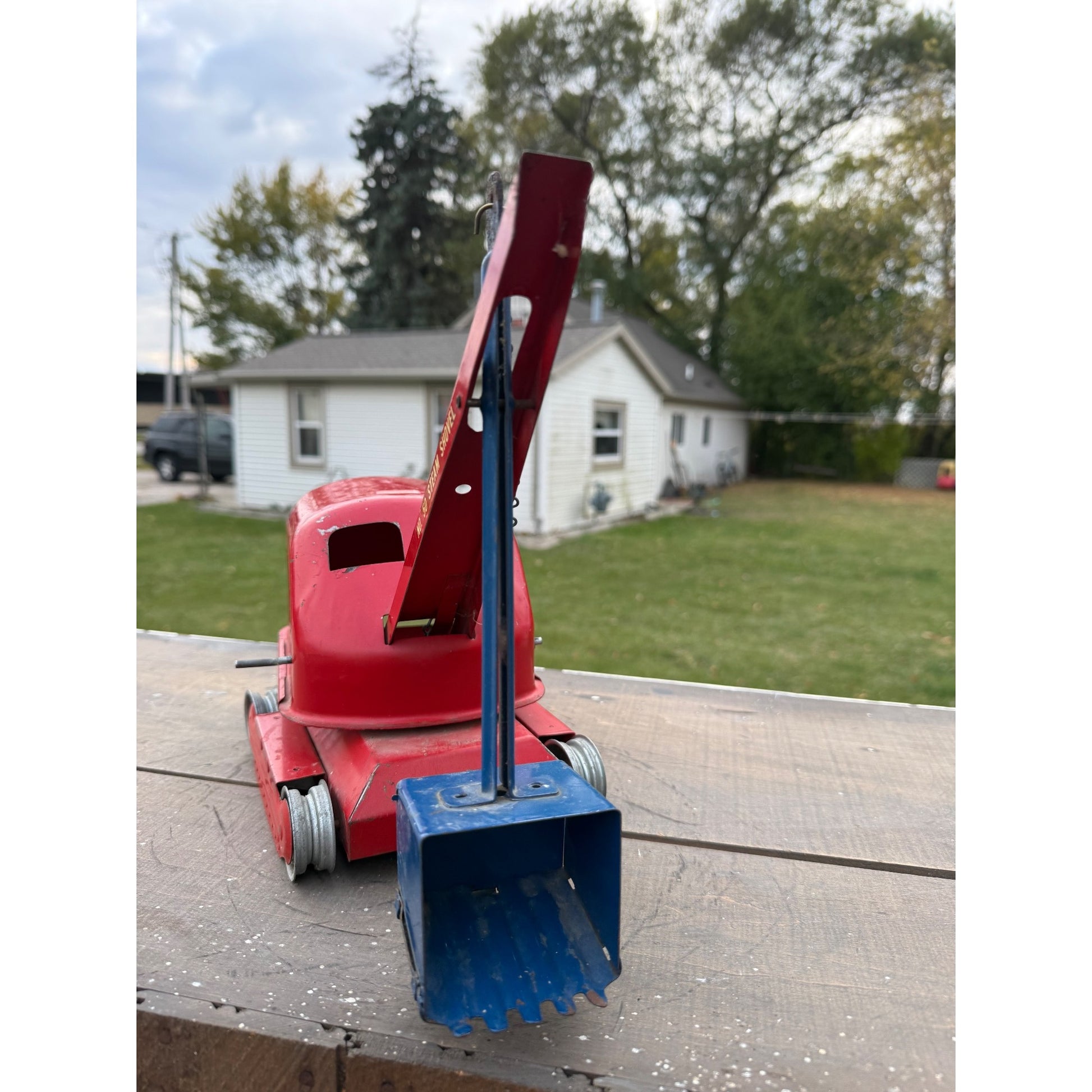 Vintage Tonka No. 50 Steam Shovel Construction Red Pressed Steel Toy