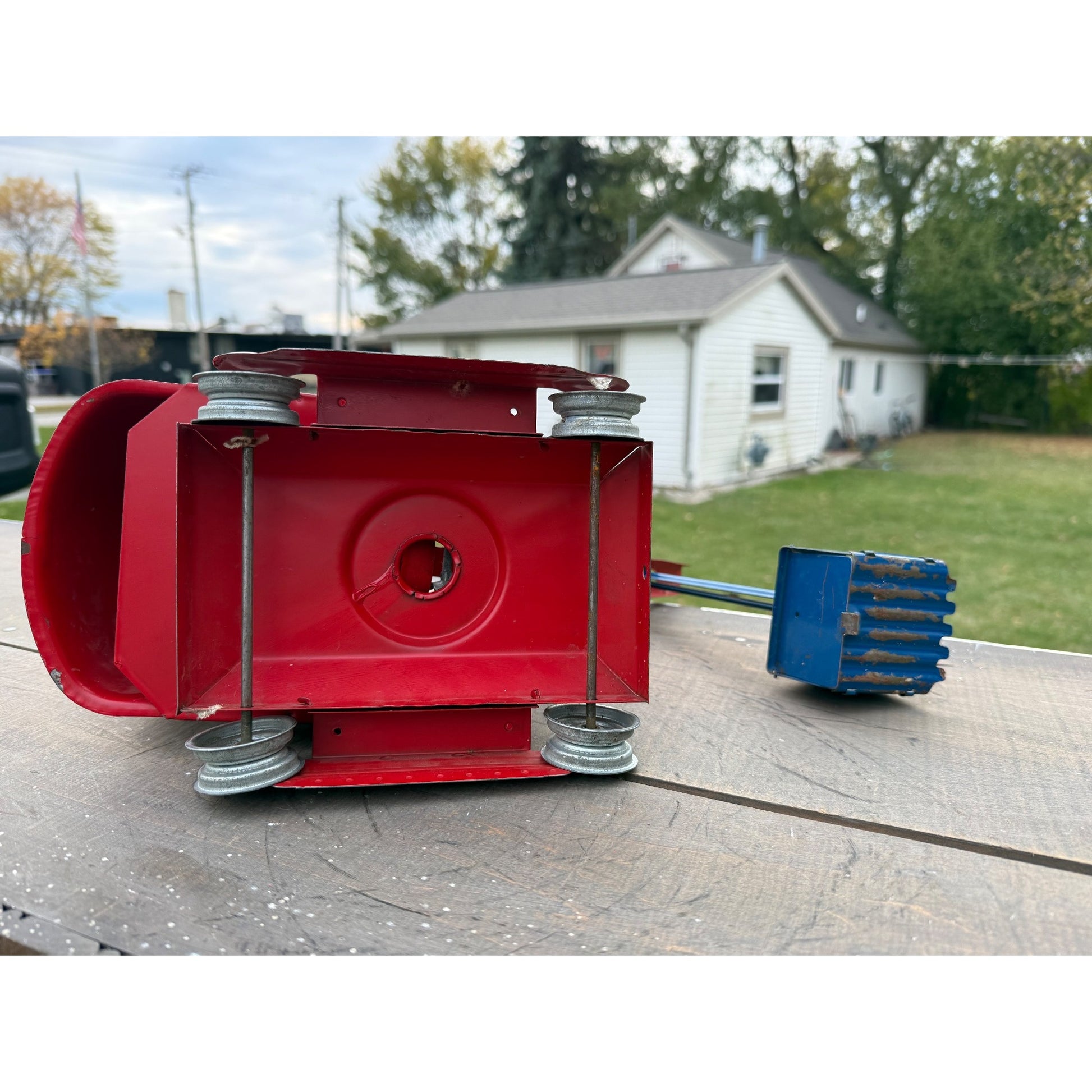 Vintage Tonka No. 50 Steam Shovel Construction Red Pressed Steel Toy