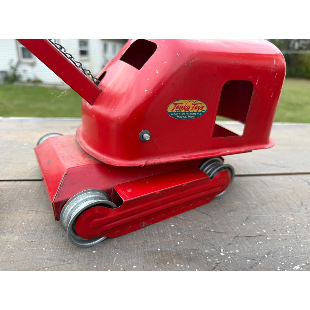 Vintage Tonka No. 50 Steam Shovel Construction Red Pressed Steel Toy