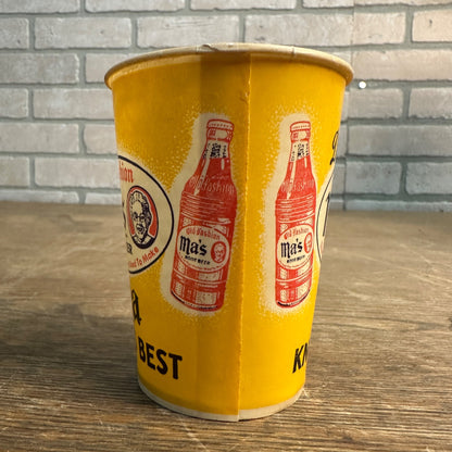 SCARCE MA'S OLD FASHION ROOT BEER SODA POP VINTAGE WAX PAPER CUP