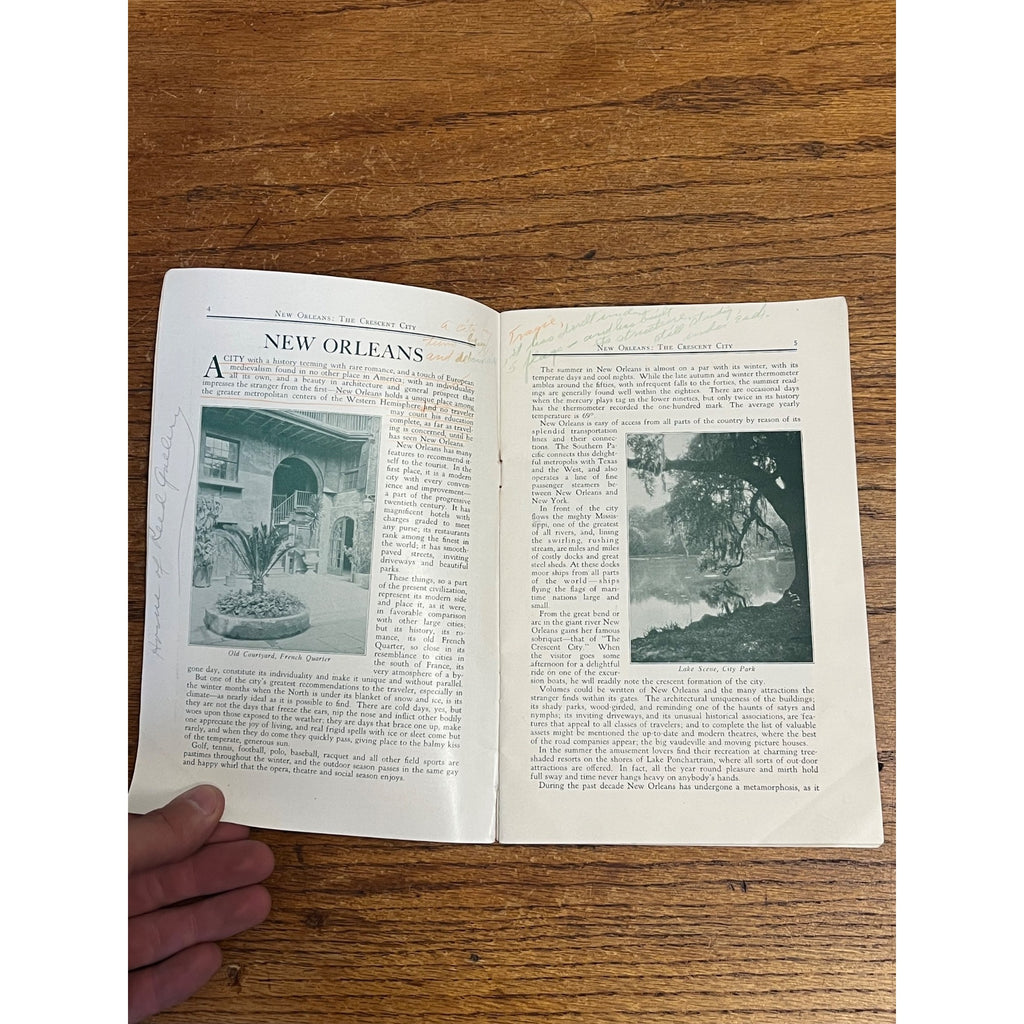 Vintage New Orleans Sunset Way Southern Pacific Lines Booklet Tour Guide 1931 Book