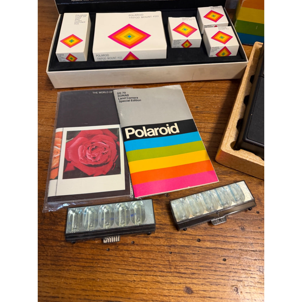 Vintage Polaroid SX-70 Sonar OneStep Special Edition Camera Box Accessory Kit