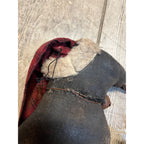 Antique Primitive Style Christmas Crow Black Bird Plush Decor AAFA Folk Art w/ Stocking