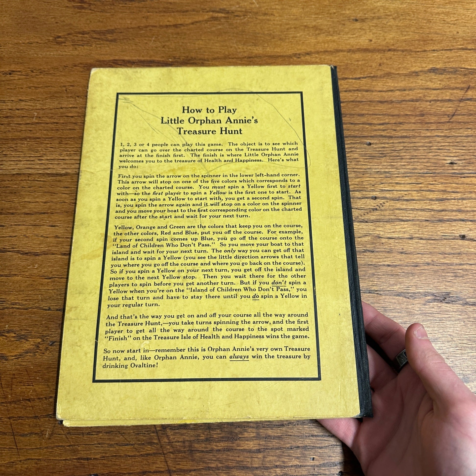 1933 Little Orphan Annie Treasure Hunt Game Board and Song Sheet Music Ovaltine