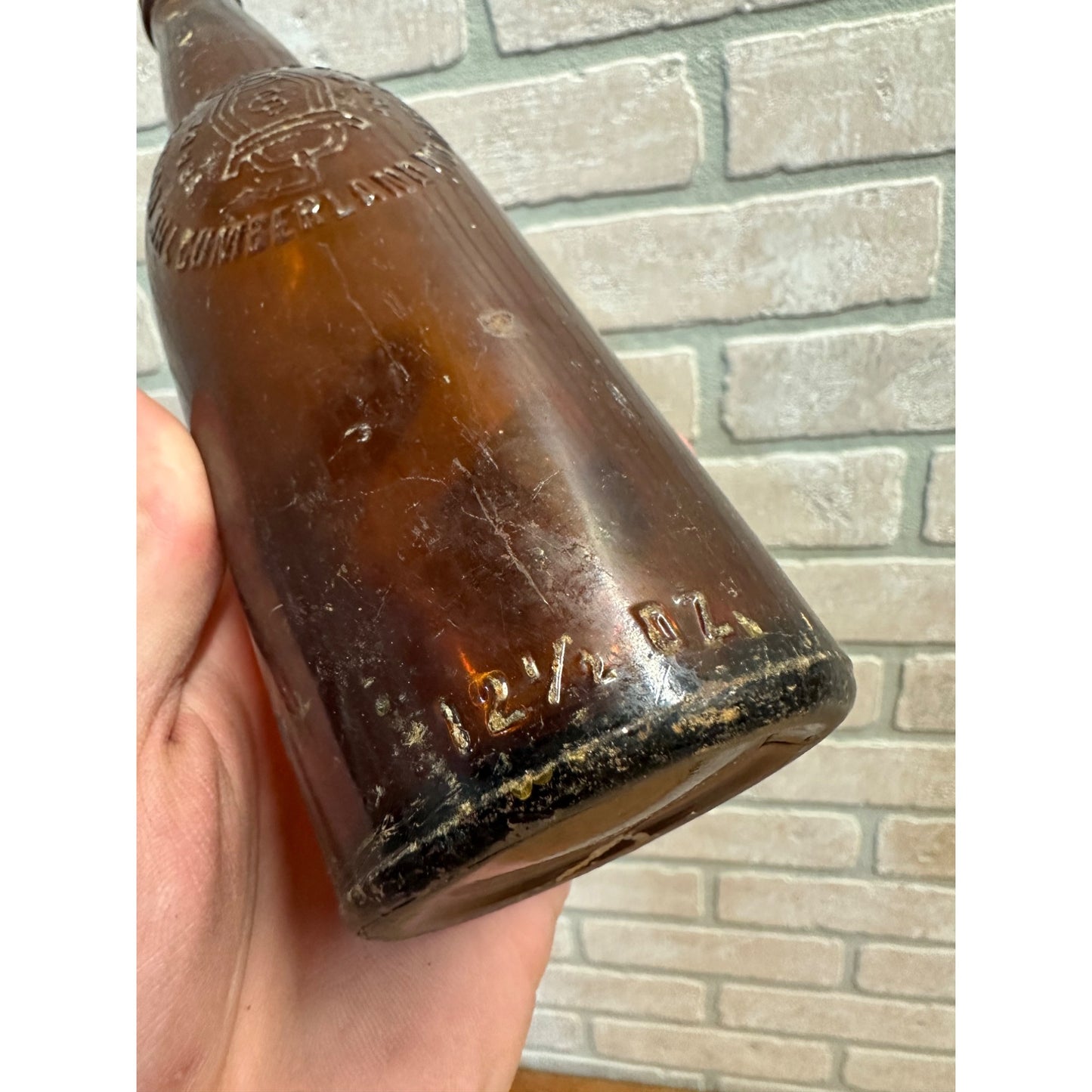 Pre-Pro Cumberland Brewing Co Beer Bottle Amber Brown Embossed MD 12-1/2oz