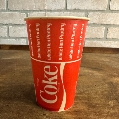 Scarce Vintage Coca Cola White Hen Pantry  Wax Paper Soda Cup Coke