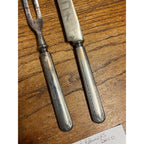 Vintage Holmes & Edwards Silverplate Carving Knife Set Art Deco Style Two (2) Pieces