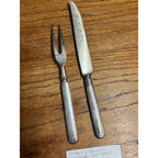 Vintage Holmes & Edwards Silverplate Carving Knife Set Art Deco Style Two (2) Pieces