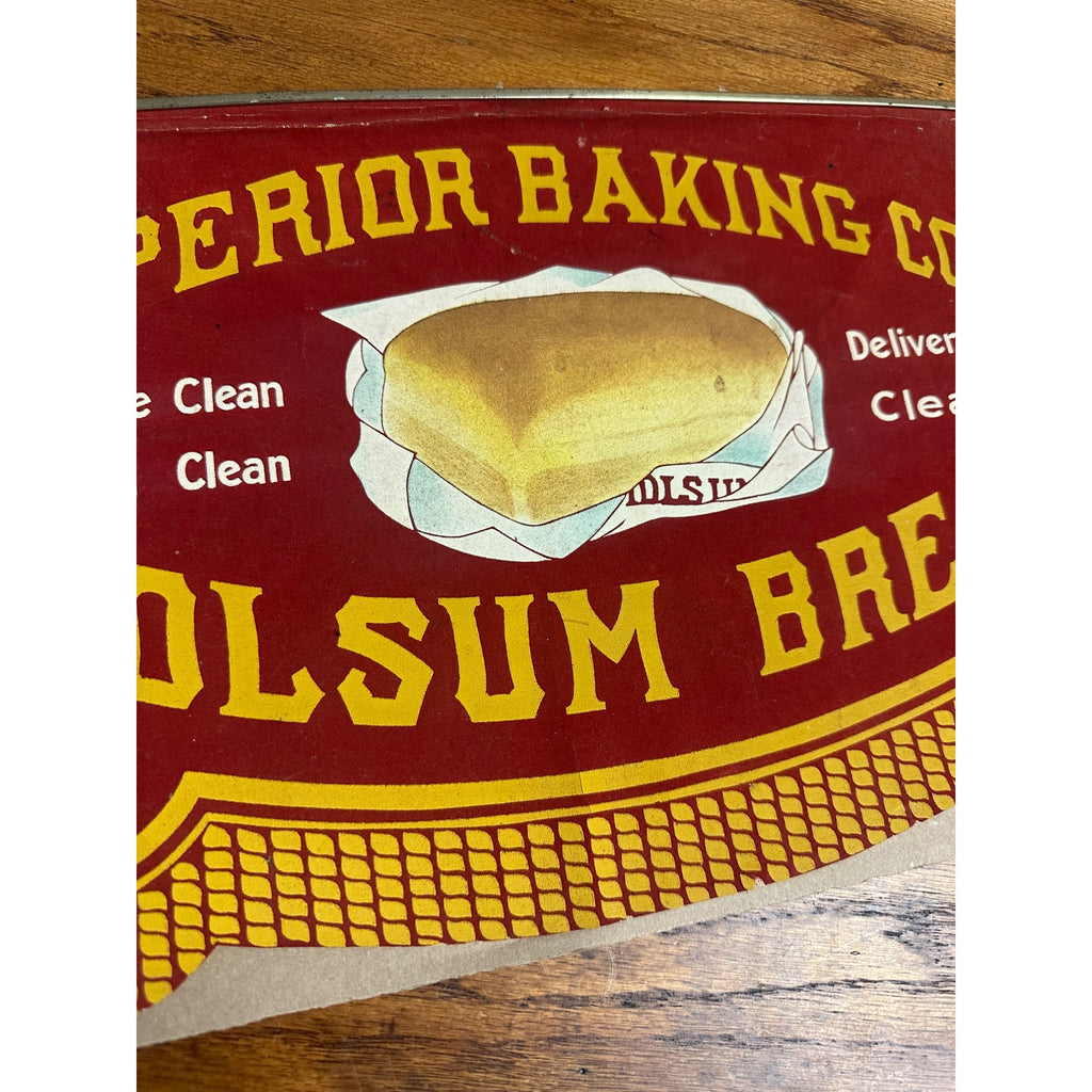 Early 1900's Holsum Bread Cloth Pennant Advertising Banner Sign Superior Baking Co.