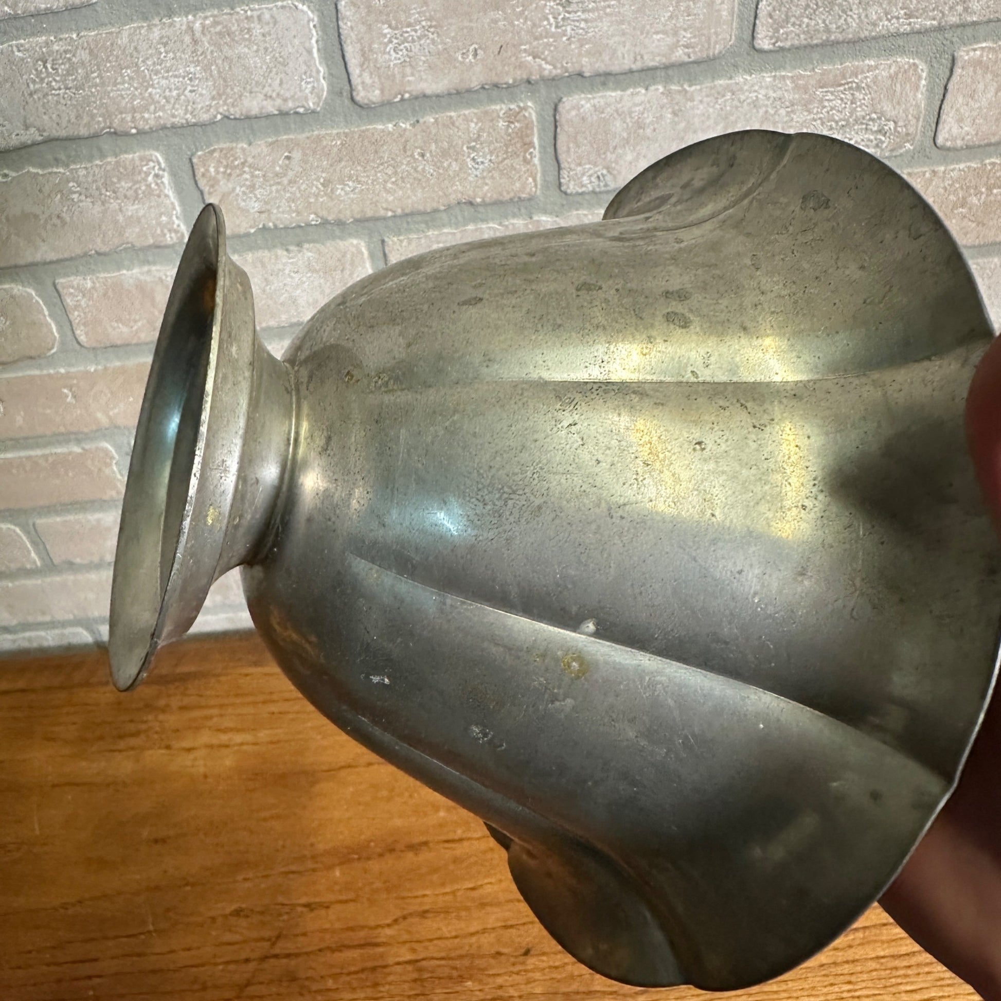 Antique K. S. Co. Pewter Fruit Bowl Centerpiece # P354 Victorian Kitchen Decor