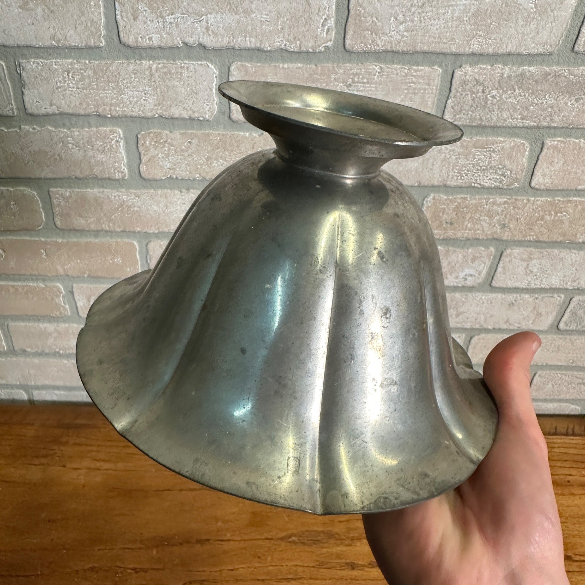 Antique K. S. Co. Pewter Fruit Bowl Centerpiece # P354 Victorian Kitchen Decor