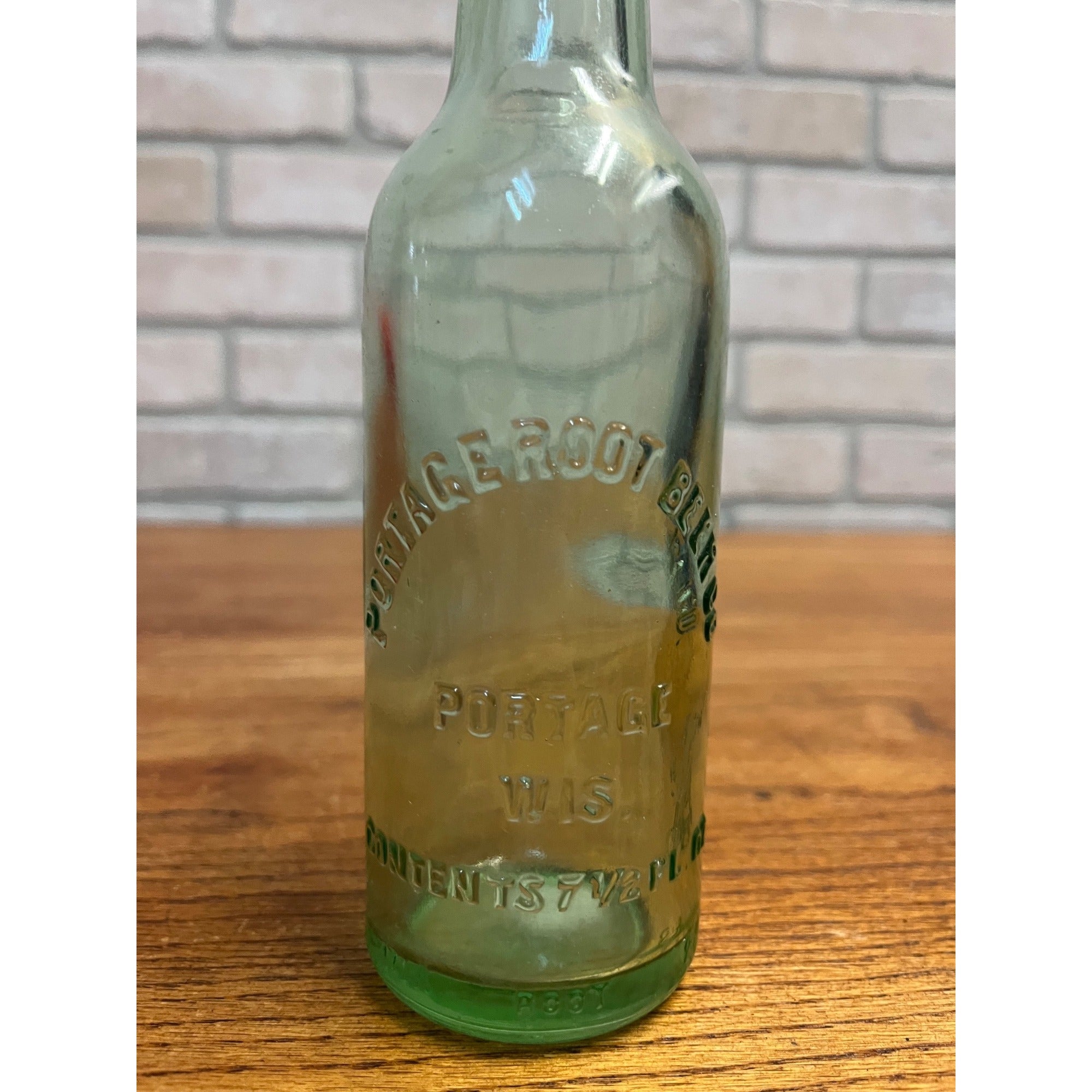 Vintage Portage Root Beer Co Wi Soda Bottle Portage Wisconsin Embossed