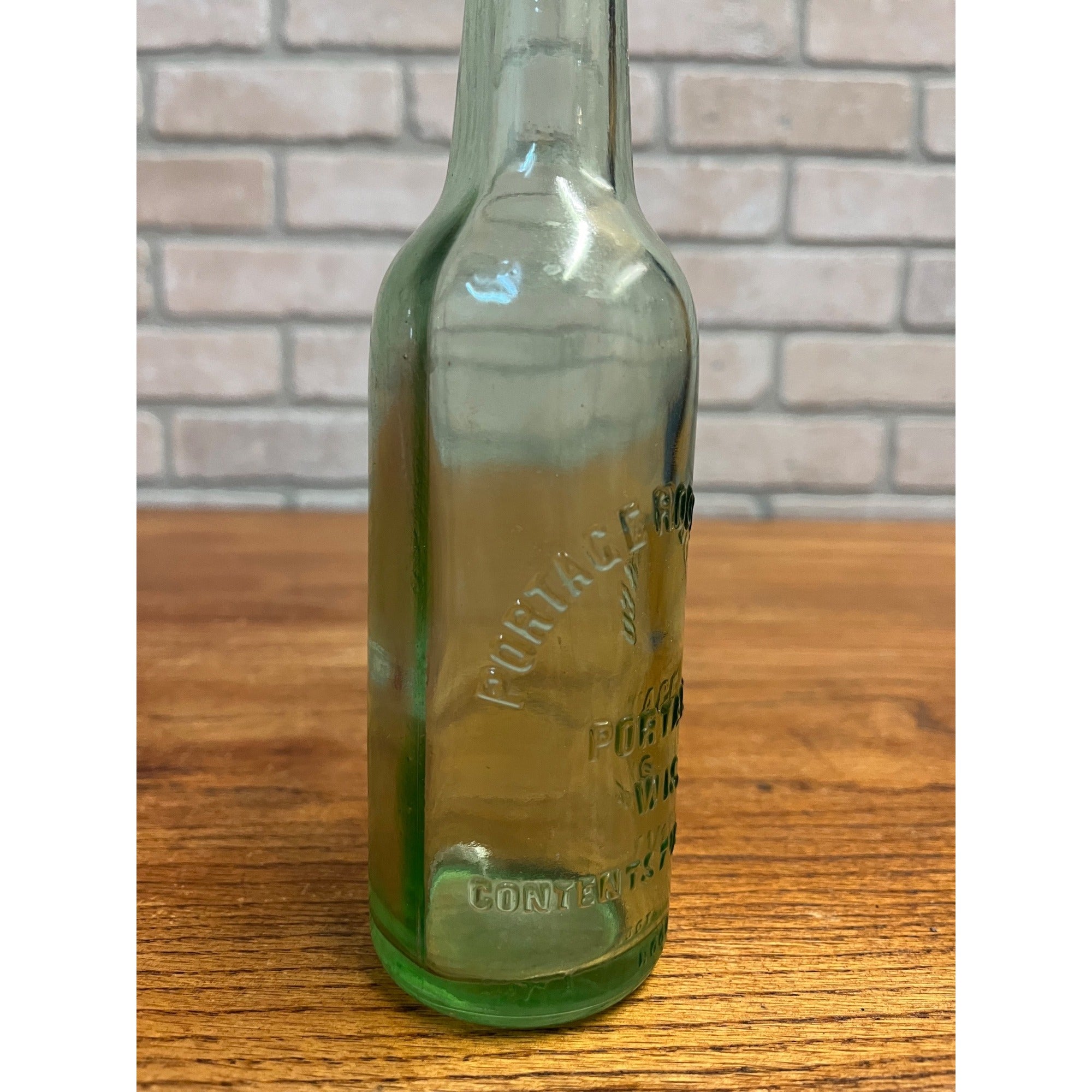 Vintage Portage Root Beer Co Wi Soda Bottle Portage Wisconsin Embossed