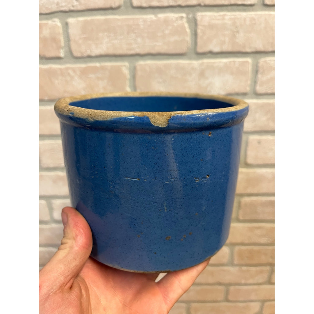 Vintage Red Wing Stoneware 2lb Blue Butter Crock Pirmitive Farmhouse