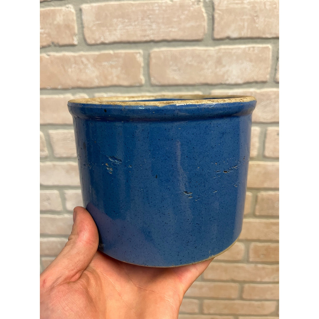 Vintage Red Wing Stoneware 2lb Blue Butter Crock Pirmitive Farmhouse