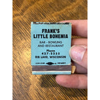 Vintage Matchbook Advertising - Frank's Little Bohemia Bar Bowling & Restaurant - Rib Lake, Wis.