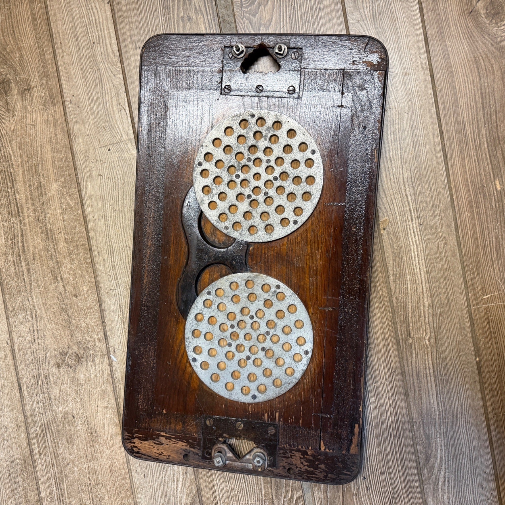 Antique Wooden Foundry Mold Floor Cover Grate Steampunk Wall Decor