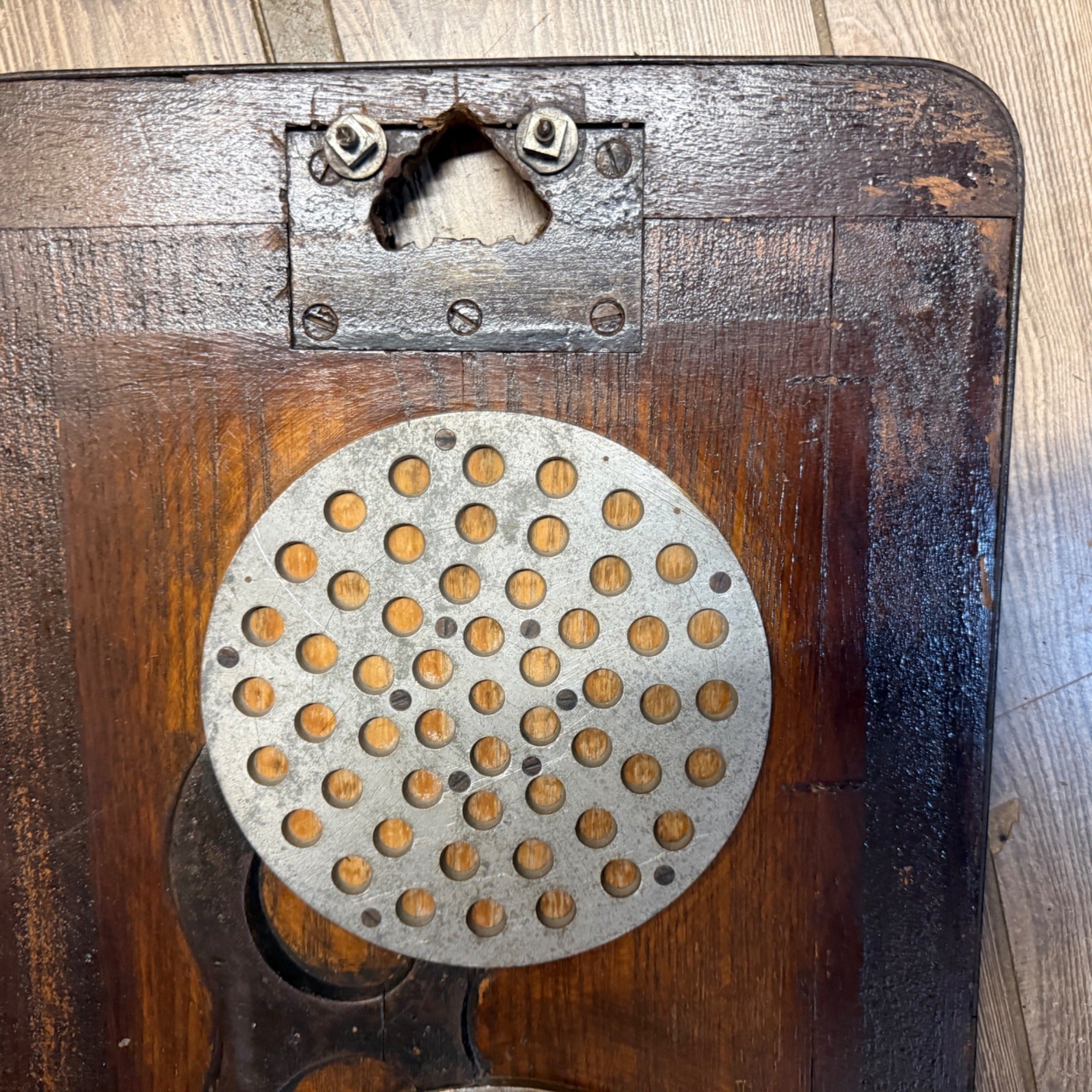 Antique Wooden Foundry Mold Floor Cover Grate Steampunk Wall Decor
