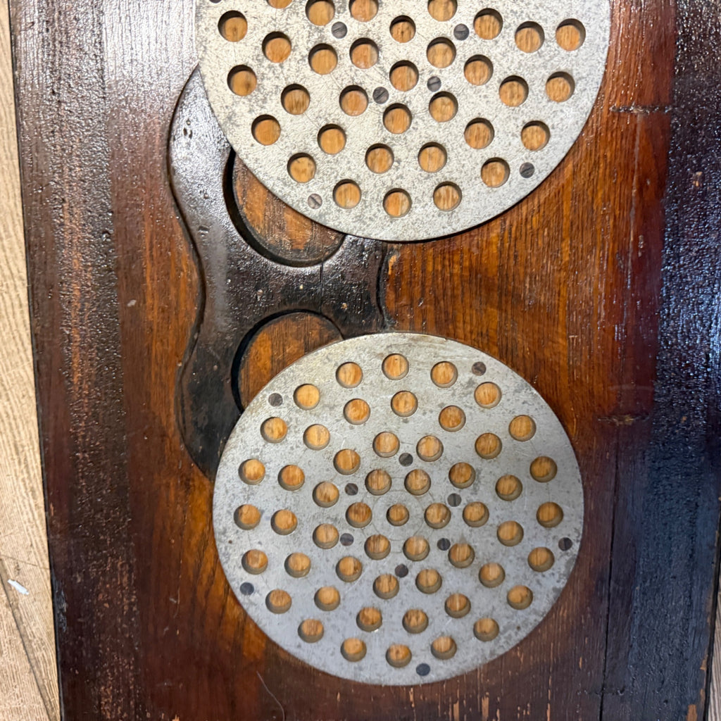 Antique Wooden Foundry Mold Floor Cover Grate Steampunk Wall Decor
