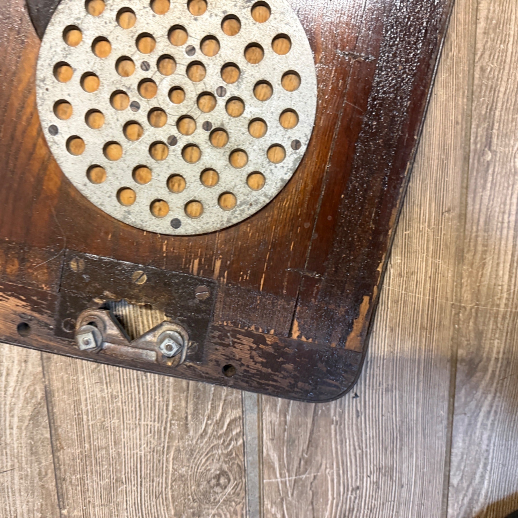 Antique Wooden Foundry Mold Floor Cover Grate Steampunk Wall Decor