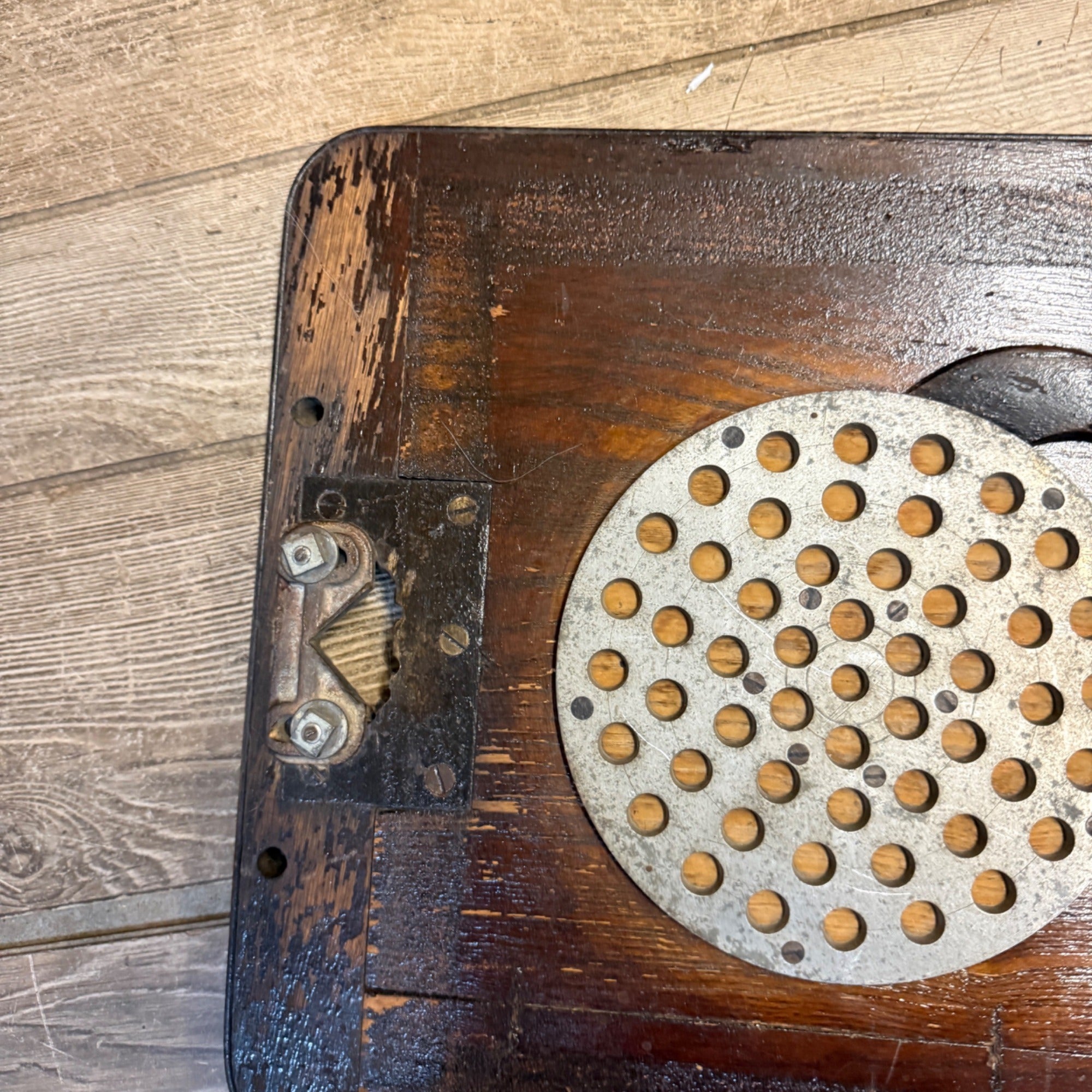 Antique Wooden Foundry Mold Floor Cover Grate Steampunk Wall Decor