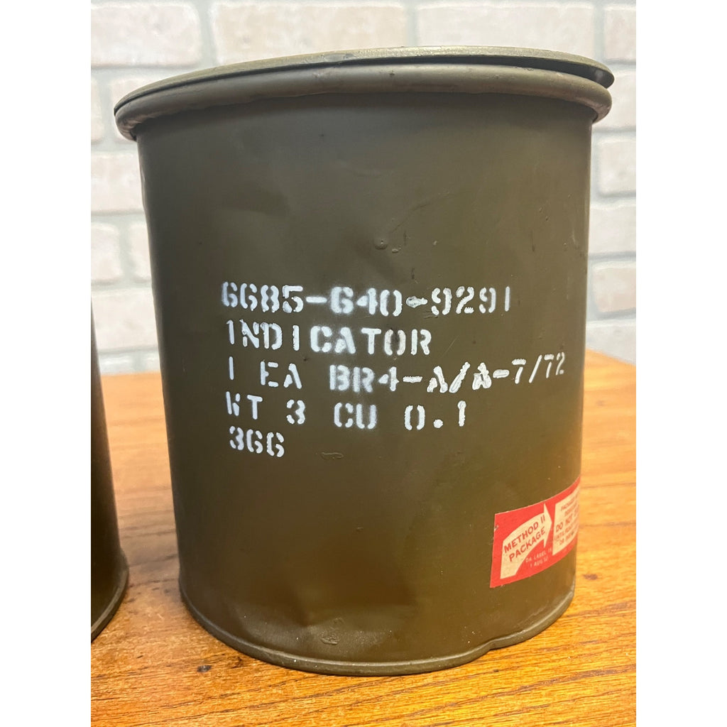 2 Vintage US Military MIRAX Reusable Steel Shipping Drums Containers OD Green