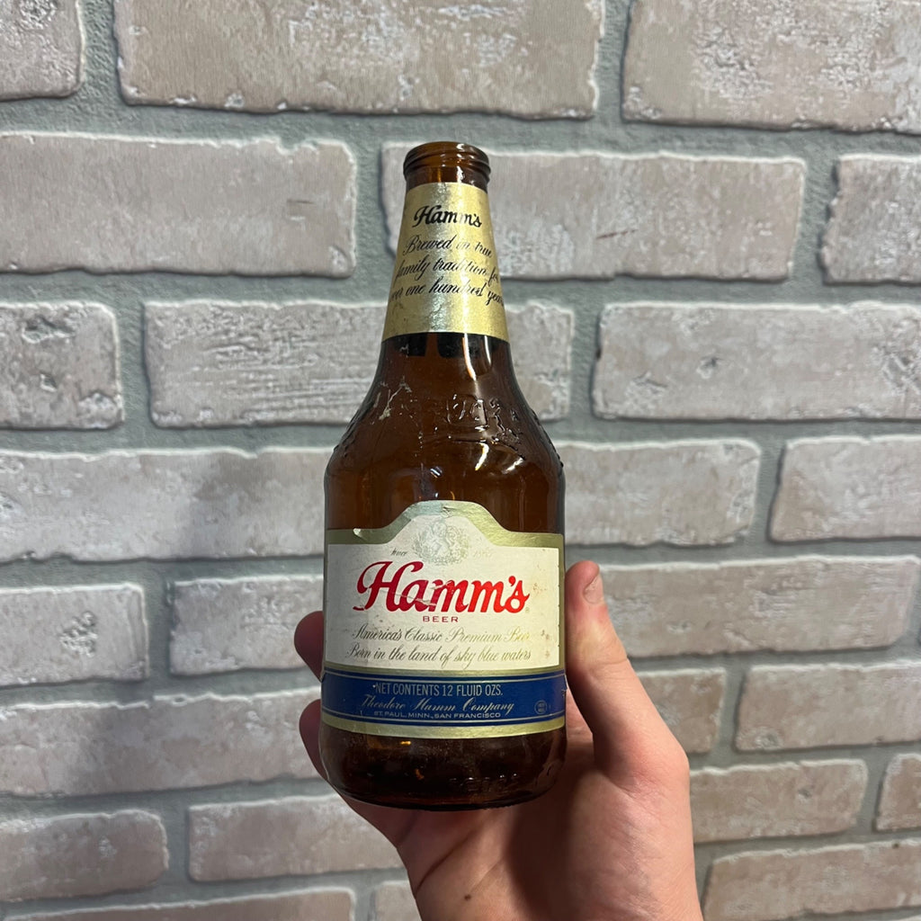 Vintage Hamm's 12oz 1970s Glass Beer Bottle Hamms Stubby