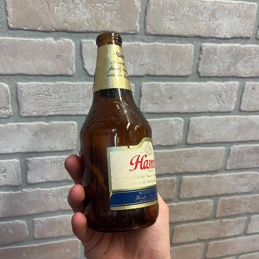 Vintage Hamm's 12oz 1970s Glass Beer Bottle Hamms Stubby