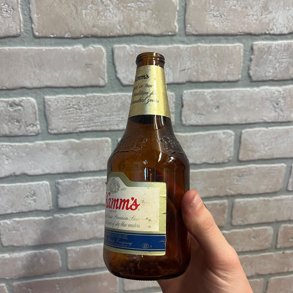 Vintage Hamm's 12oz 1970s Glass Beer Bottle Hamms Stubby