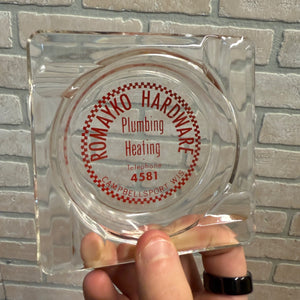 Vintage Romayko Hardware Store Advertising Ashtray Campbellsport Wisconsin