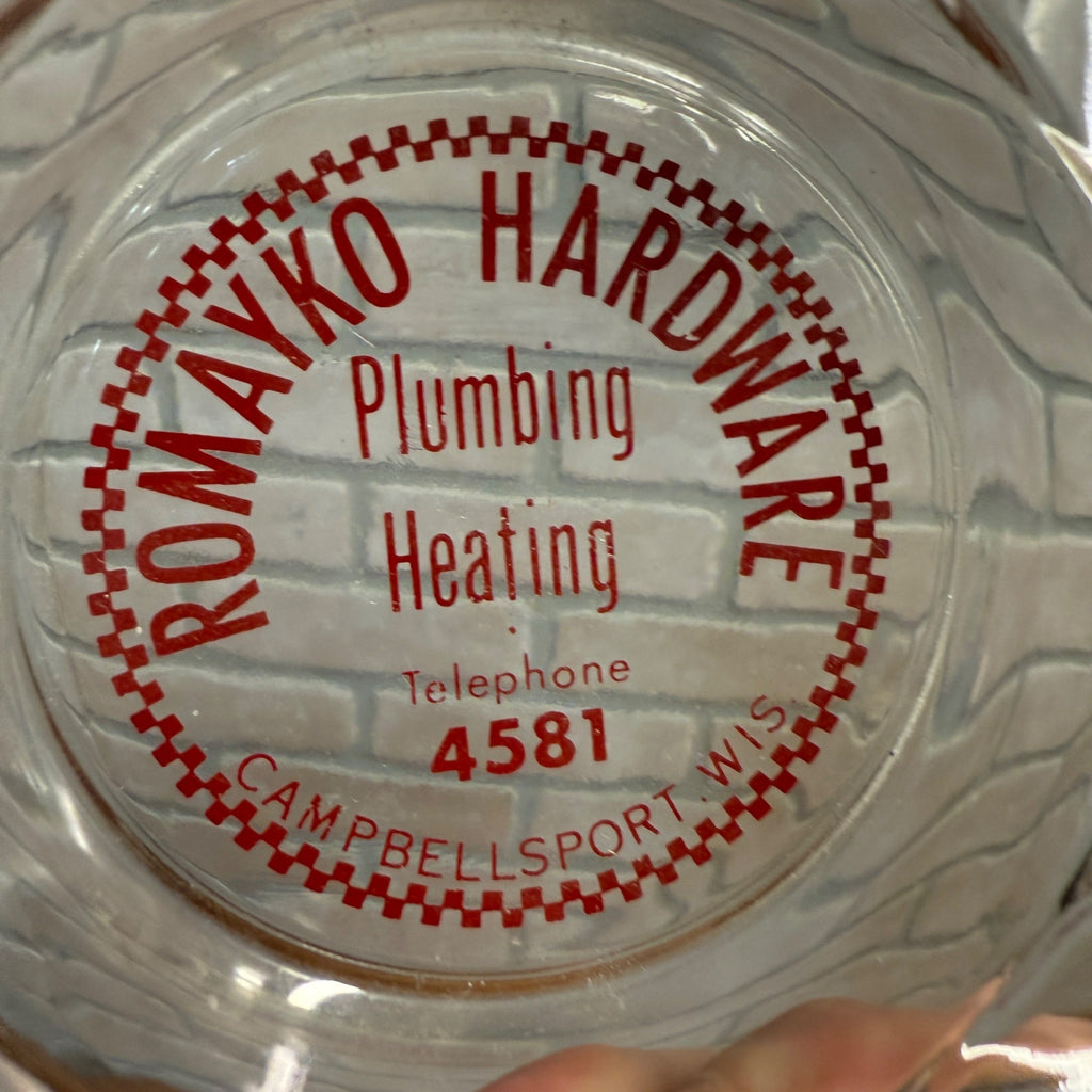 Vintage Romayko Hardware Store Advertising Ashtray Campbellsport Wisconsin