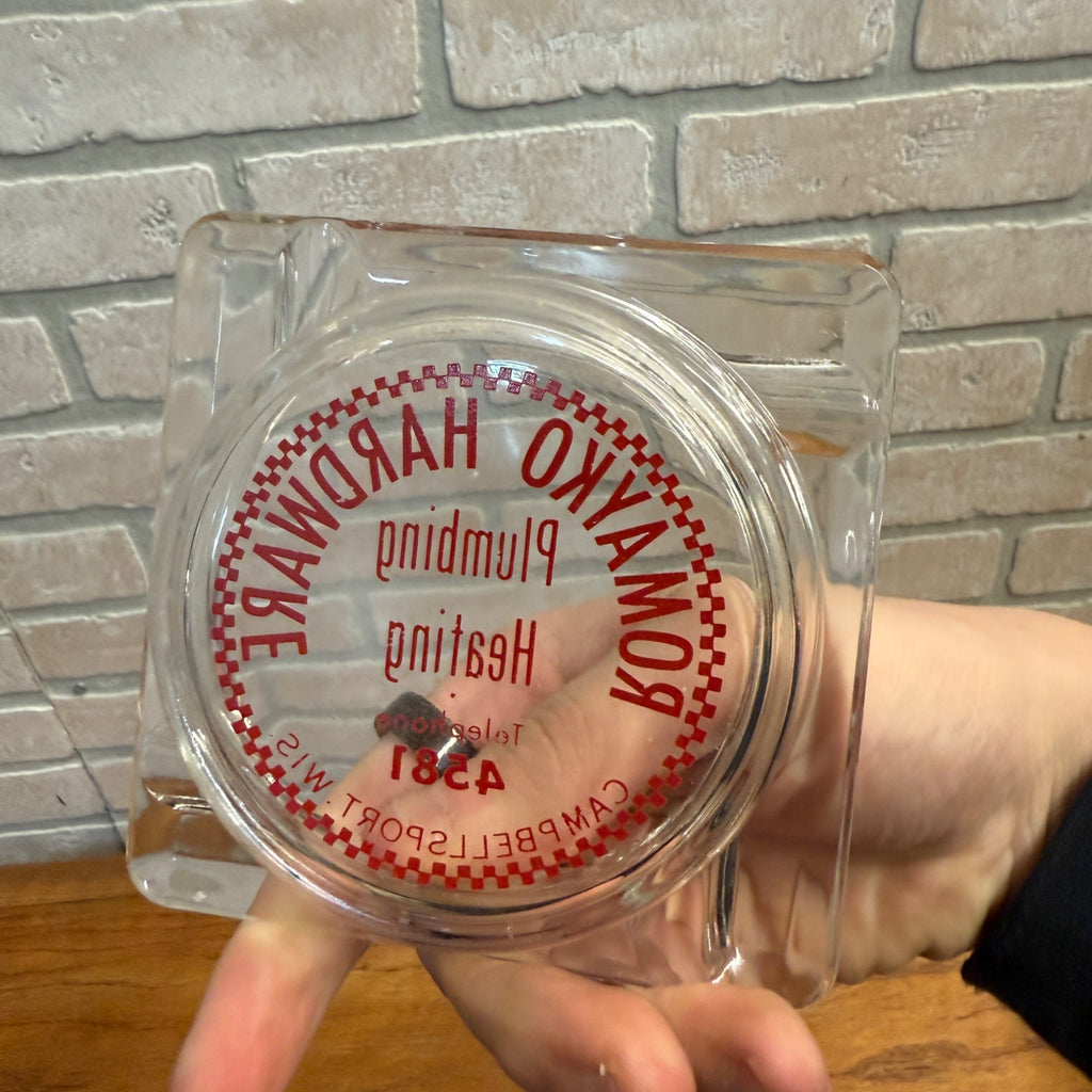 Vintage Romayko Hardware Store Advertising Ashtray Campbellsport Wisconsin