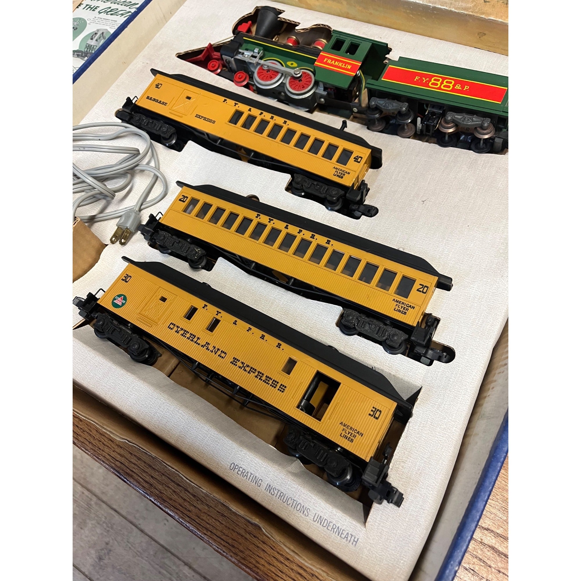 Vintage American Flyer Frontiersman Electric Train Set 20550 NEAR MINT Franklin 4834 Tender 88