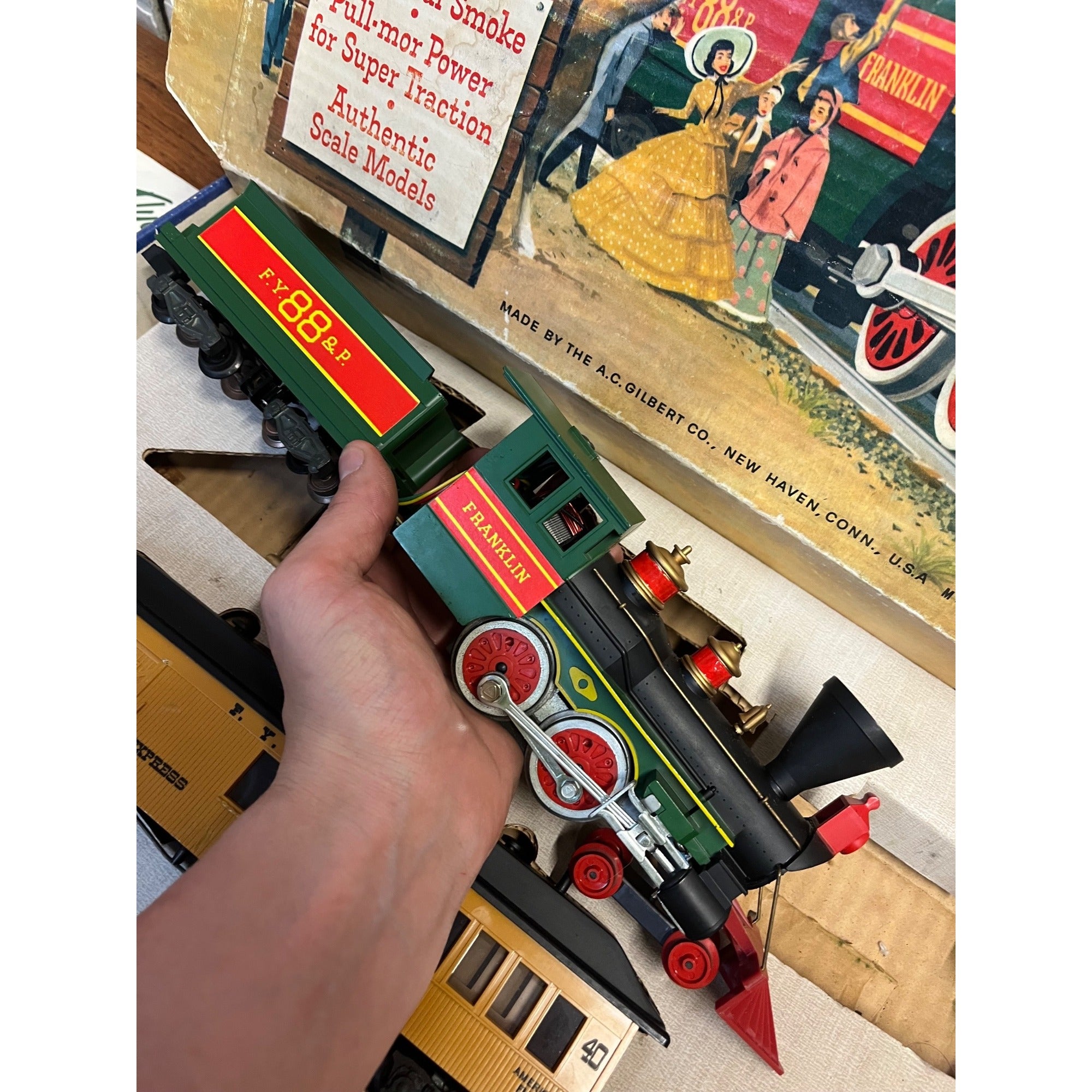 Vintage American Flyer Frontiersman Electric Train Set 20550 NEAR MINT Franklin 4834 Tender 88
