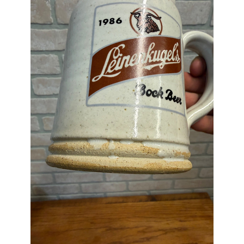 Vintage 1986 Leinenkugel’s Bock Beer Stein Mug Cup J. Thomas Stoneware 1/750