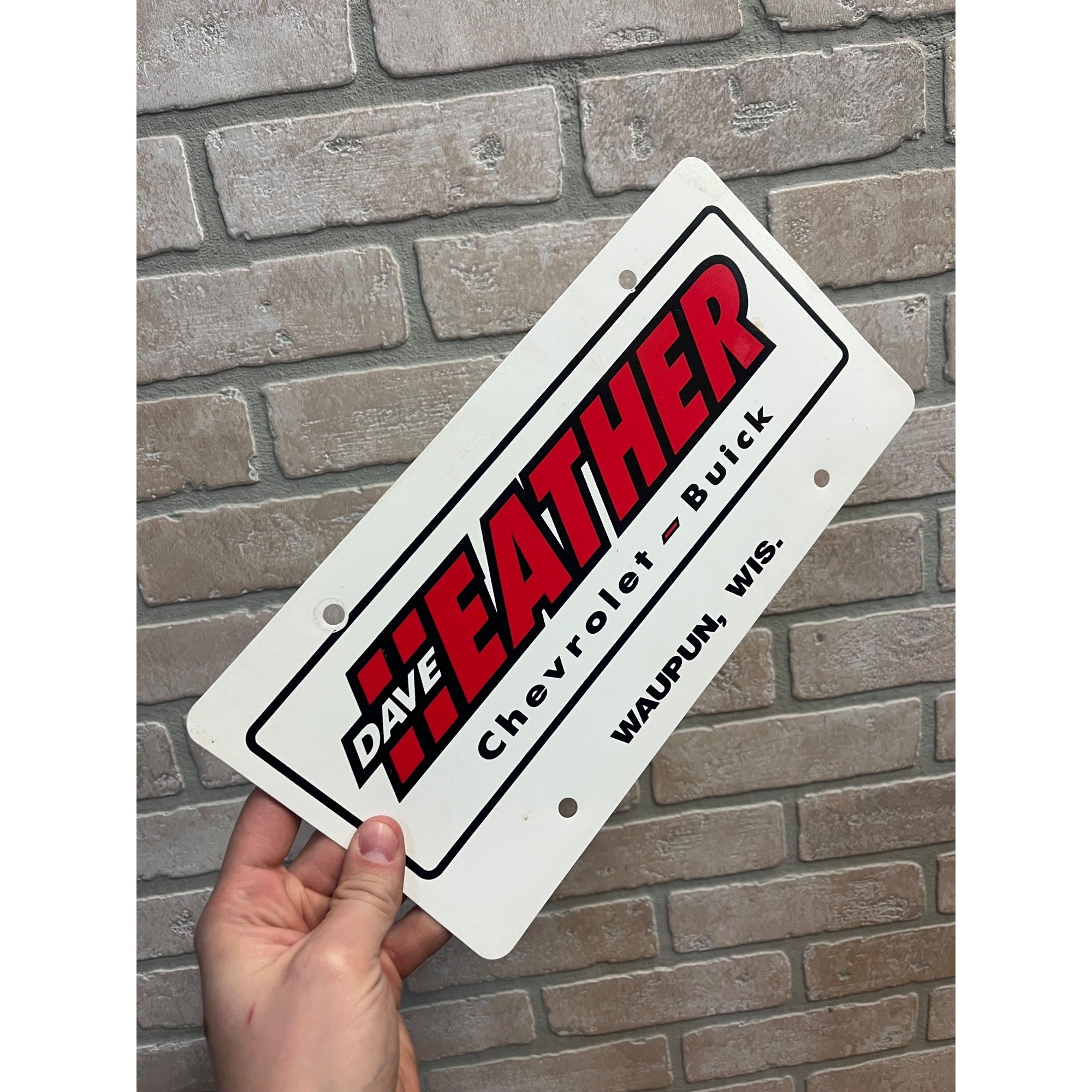 Vintage Buick Chevrolet Chevy Waupun WI Dealership Booster License Plate