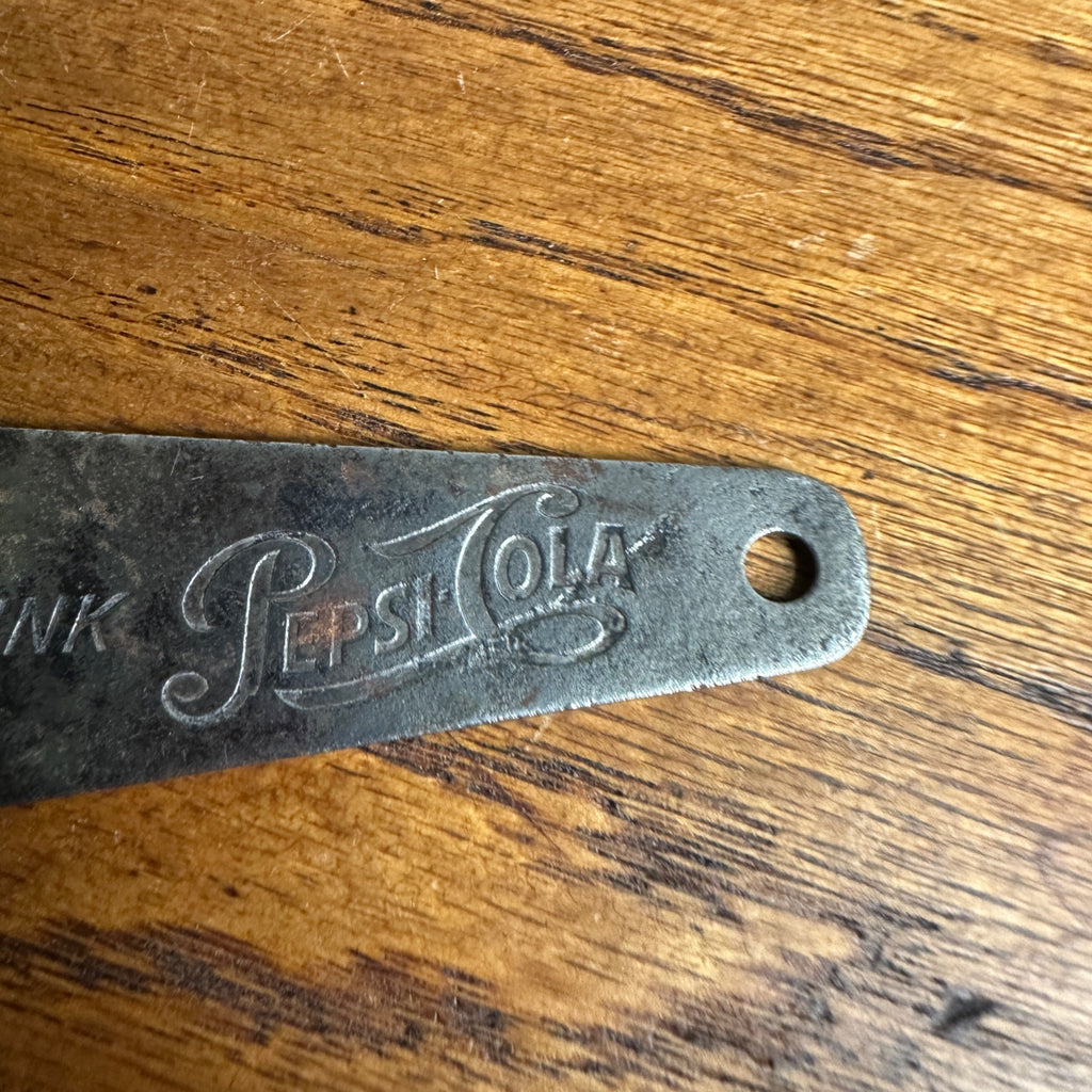 Vintage Drink Pepsi Cola Single Dot Flat Metal bottle opener 4" Vaughan USA