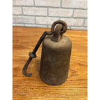Vintage Hanging Cast Iron Scale Weight 16 Lb Hook Cotton Beam Scale
