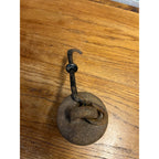 Vintage Hanging Cast Iron Scale Weight 16 Lb Hook Cotton Beam Scale