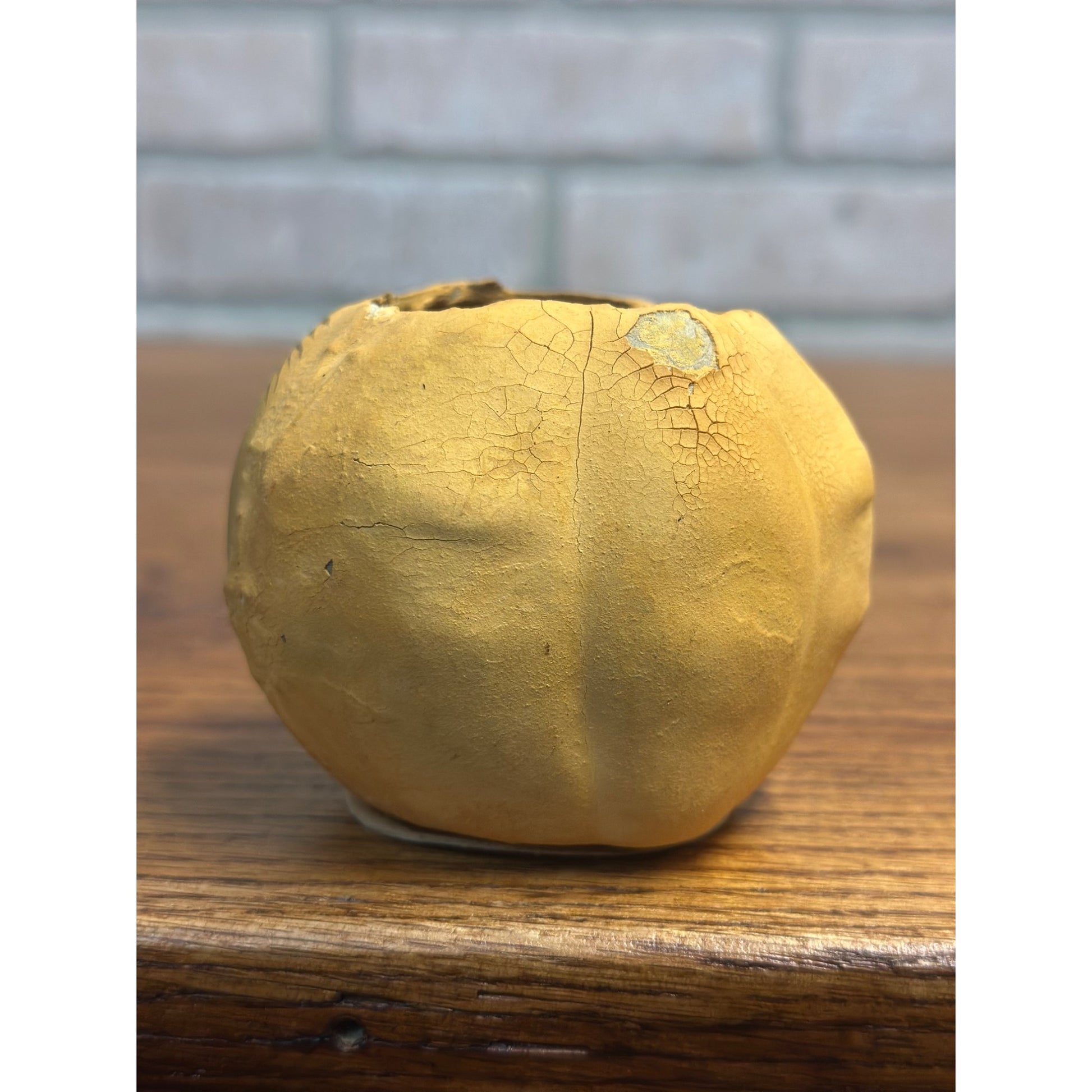 Antique German Small Pressed Paper Mache Halloween JOL Pumpkin Jack O Lantern