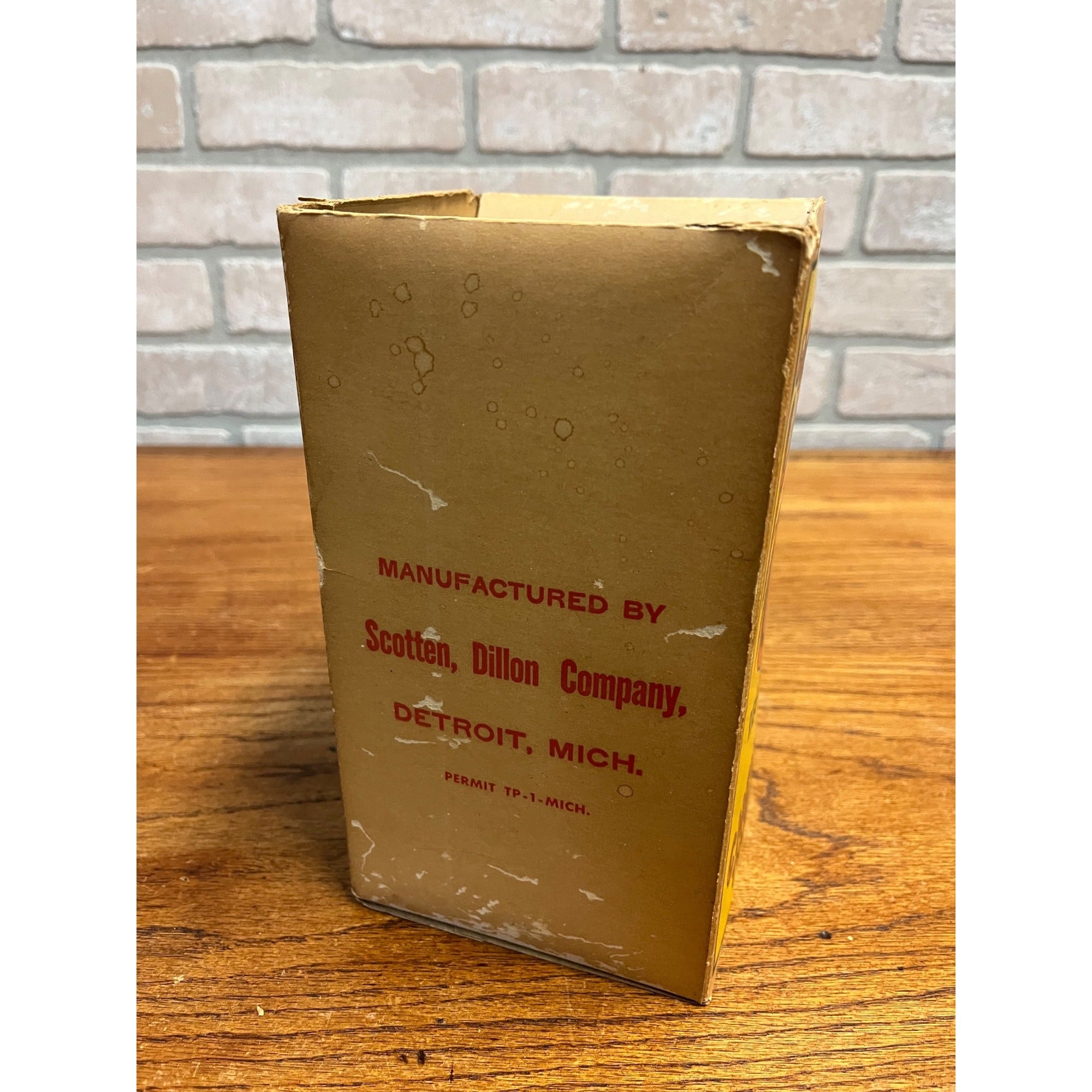 RARE Vintage Peachy Tobacco Cardboard Box Advertising Detroit Scotten Dillon Co.