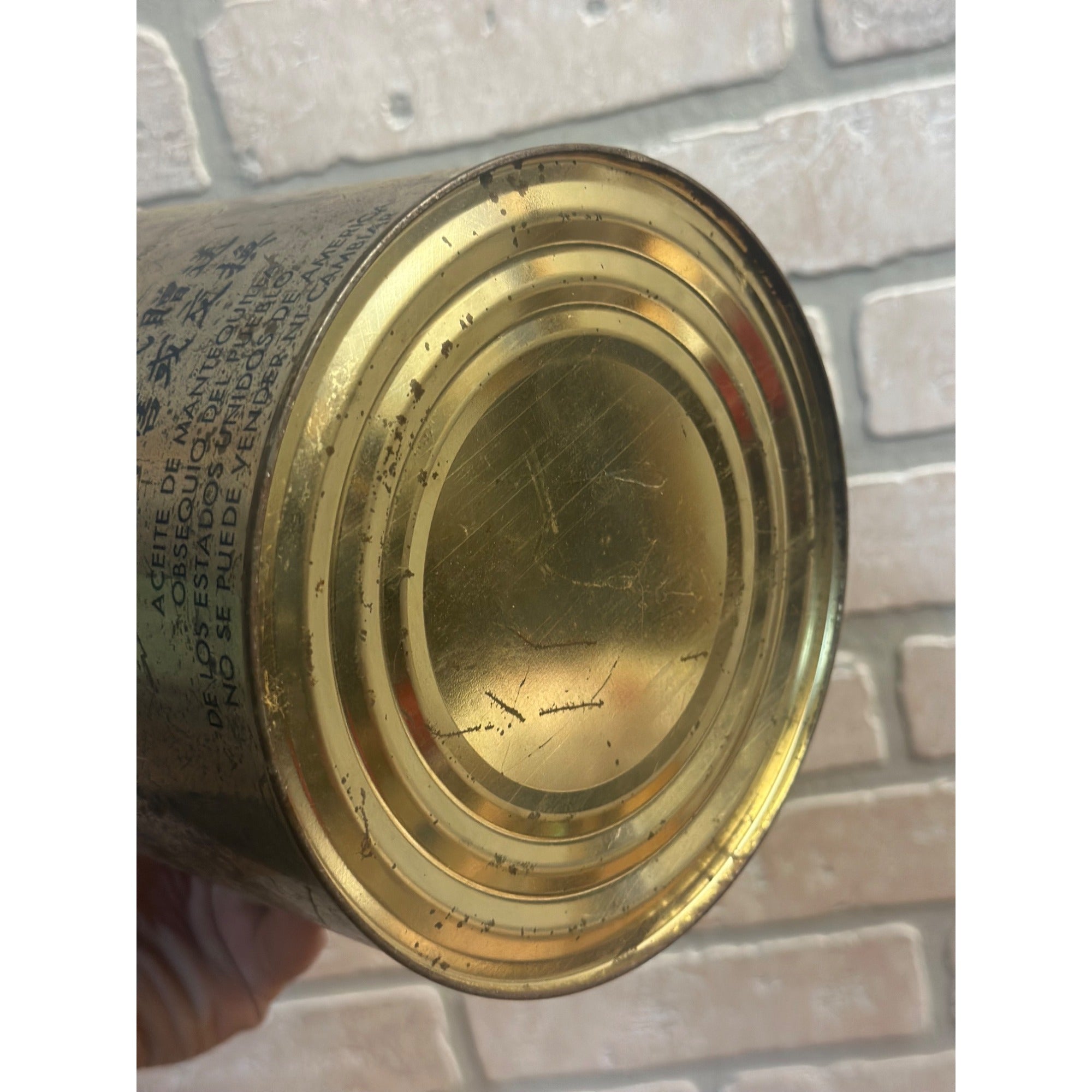 RARE Vintage WWII Postwar Relief Aid Tin Can Butter Oil Marshall Plan Army Military