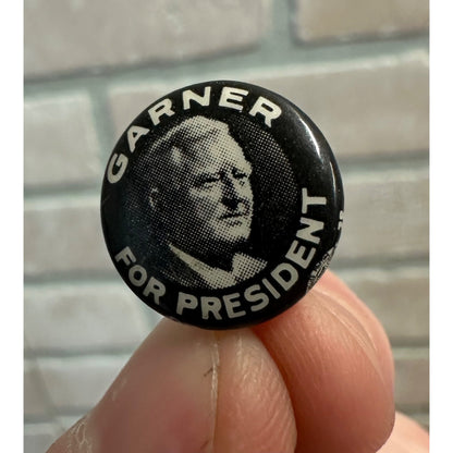 1940 John Nance Garner Presidential Campaign Pinback (FDR'S VICE PRESIDENT) 5/8"