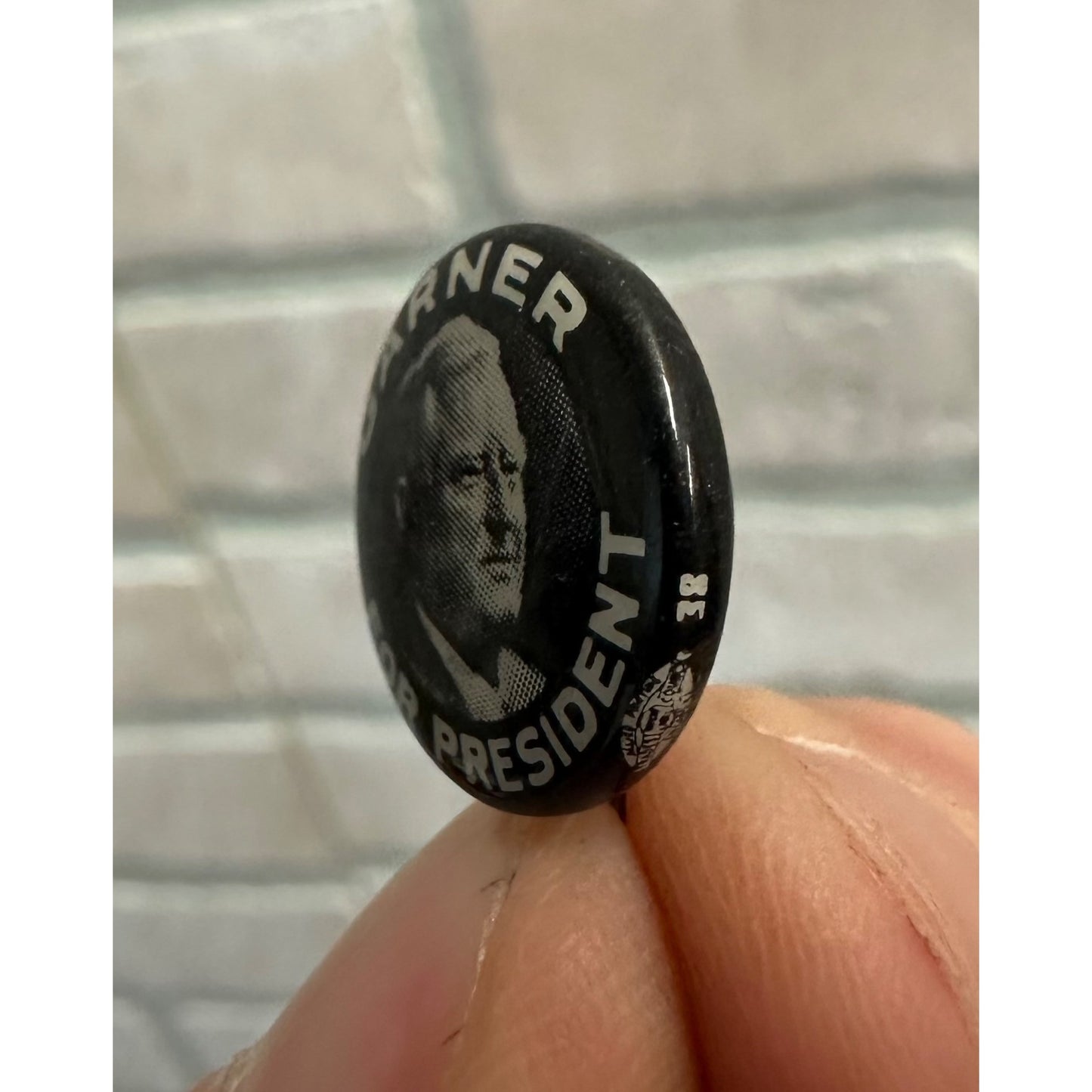 1940 John Nance Garner Presidential Campaign Pinback (FDR'S VICE PRESIDENT) 5/8"