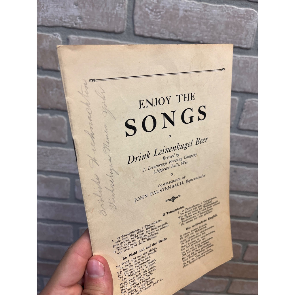 Vintage 1930s J. Leinenkugel Brewing Company Song Book Chippewa Falls WI Beer